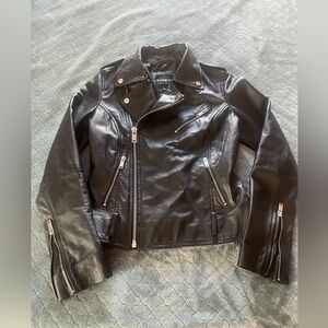 Barneys New York Black Leather Jacket